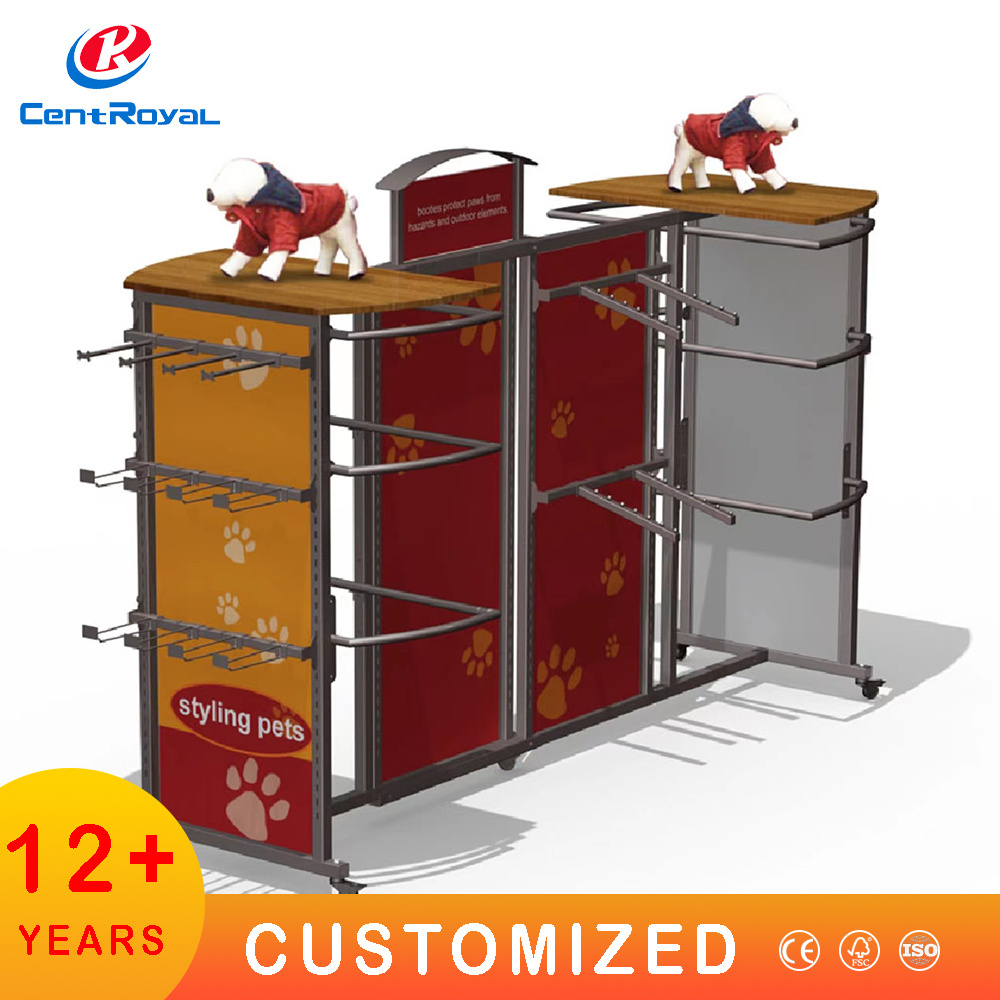 Custom Floor Stand Supermarket T Shirt Display Stand  Clothing Store Wood Jeans Garment Clothes Display Rack for Retail Shop