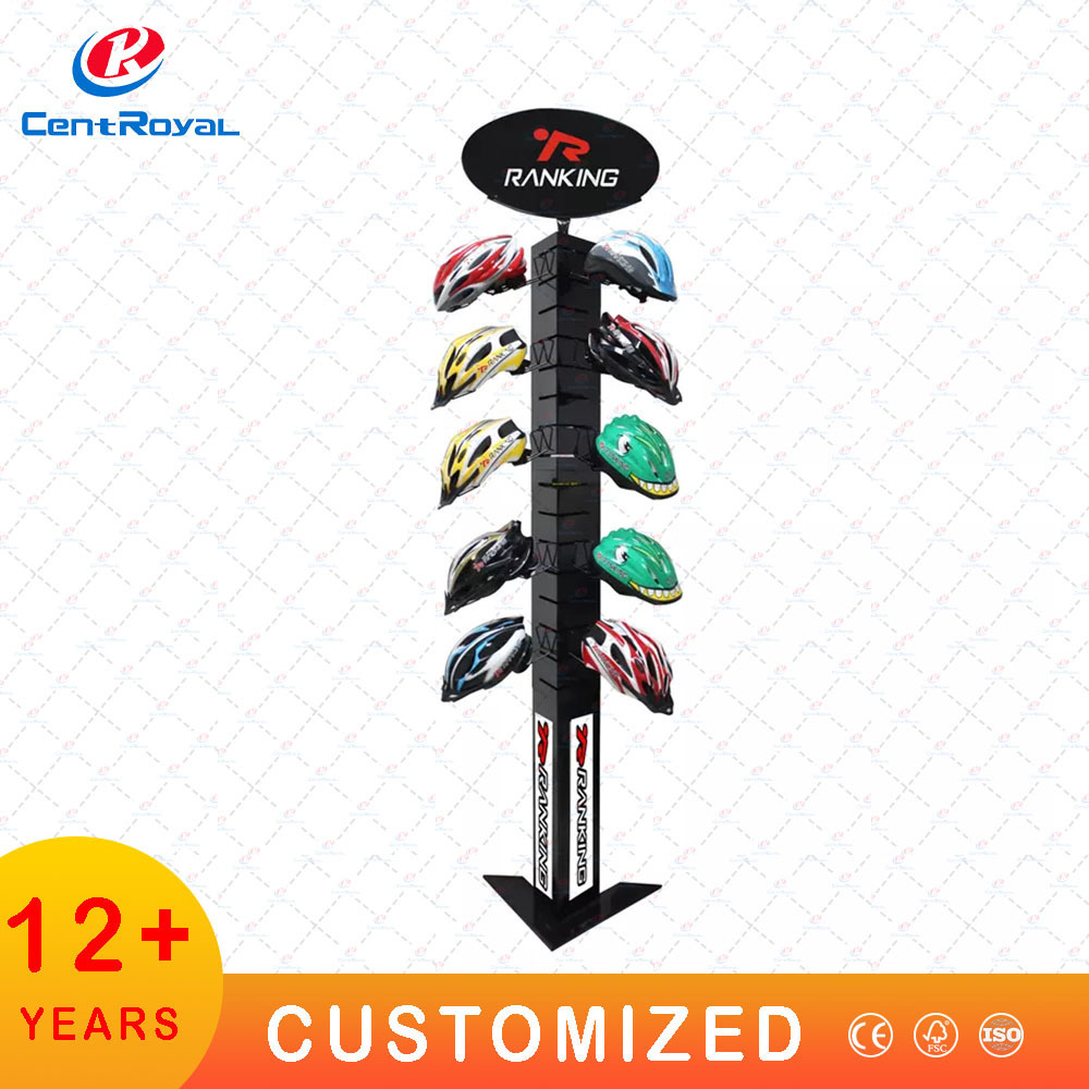 Custom Design Top Selling Products Free Standing Metal Baseball Hat Display Rack Hat Stand Display Hat Rack Display Floor Stand