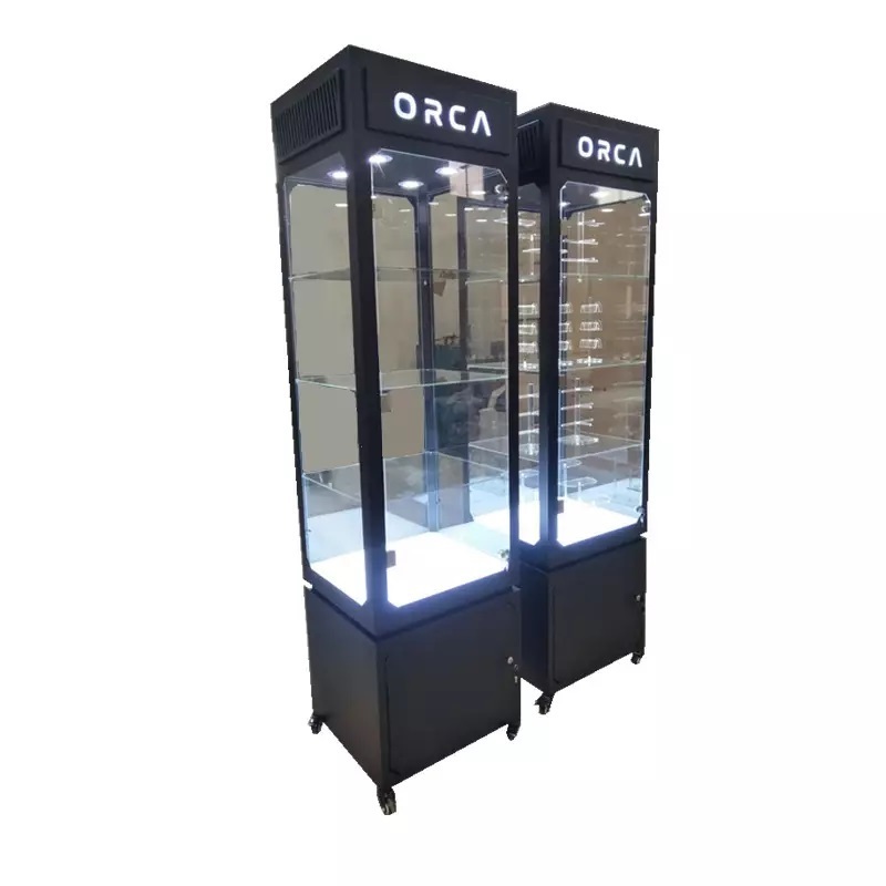 Customized Fashion Bag Store Display Cabinet Glass Showcase Stand Rack Shelf Shop Fitting Fashionable Trade Show Handbags Stand