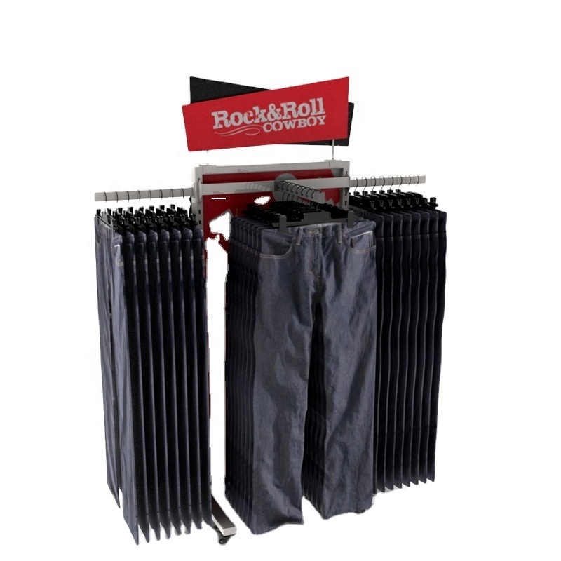 Hook Garment Jeans T Shirt Display Garment Shoe Clothing Store Display Rack Shelves Retail Hanging Clothes Display Rack for Shop