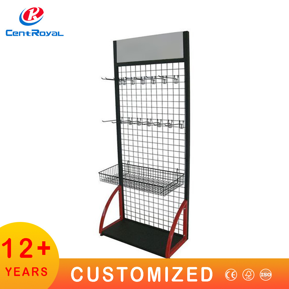 Custom Metal Wire Mesh Hook Hanging Items Interlocking Shop Fitting Store Fixtures Display Shelf Home Appliance Display Rack