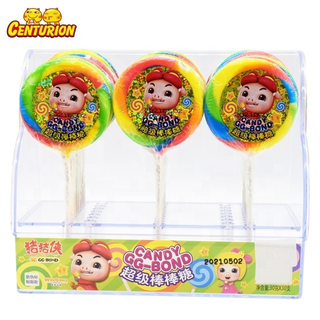 In Low Price Big Bonon Multi colored Swirl Tutti Frutti Rainbow Lollipops Hard Candy