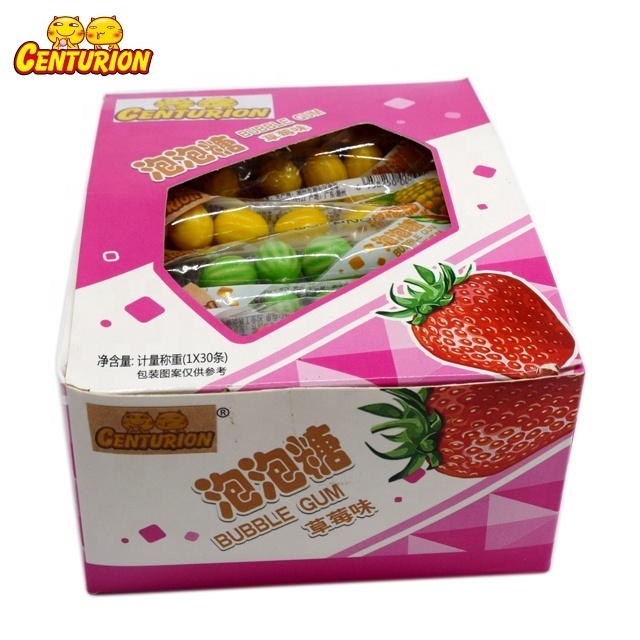 Customize strawberry flavor Candy Watermelon Shaped Chewing Gum Hollow Bubble Gum