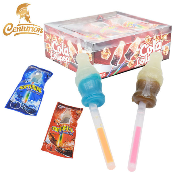 High Quality Energy Light Up Glow Stick Cola Bottle Lollipop 10g