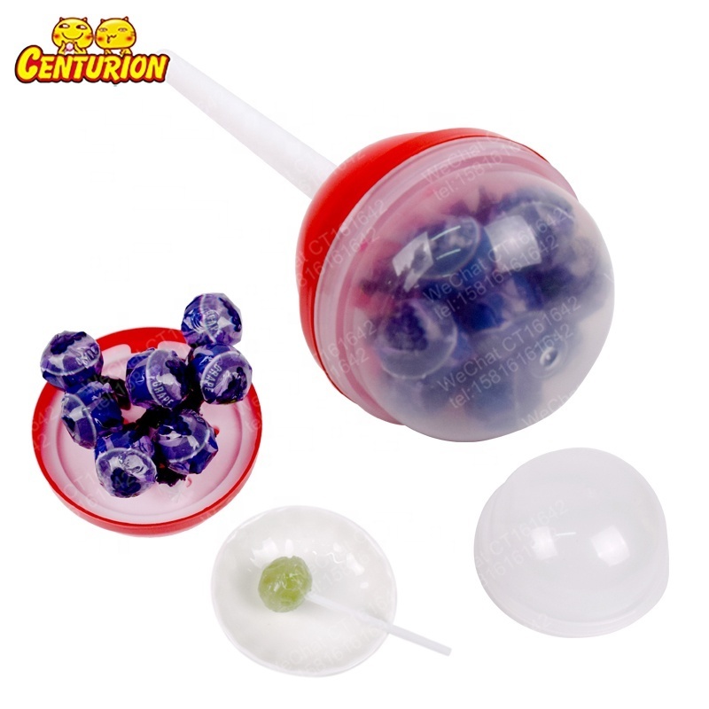 Wholesale inside halal multicolour mini fruit flavour stick lollipop candy giant plastic big bom lollipop toy