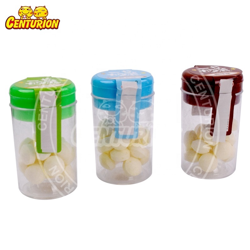 Wholesale custom China bottle packing fruit flavored hard dry milk pressed tablet candy