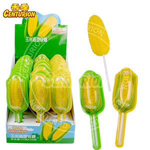 Wholesale halal confectionery sweet corn cob lollipop sticks gummy soft candy