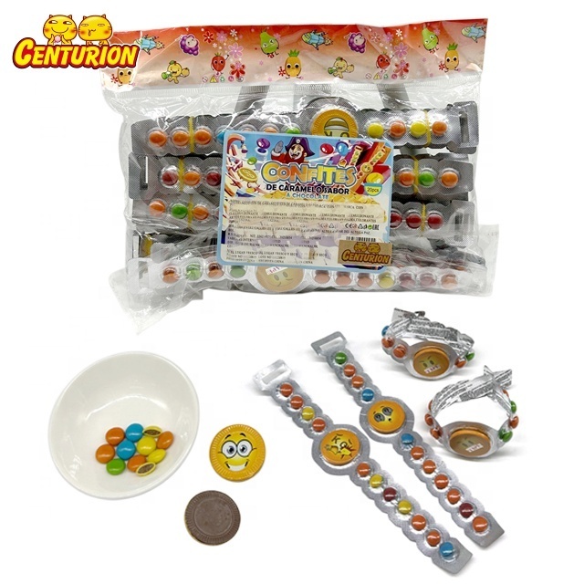 Hot selling watch shaped mini colored chocolate beans chocolate coins