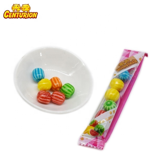 Customize strawberry flavor Candy Watermelon Shaped Chewing Gum Hollow Bubble Gum