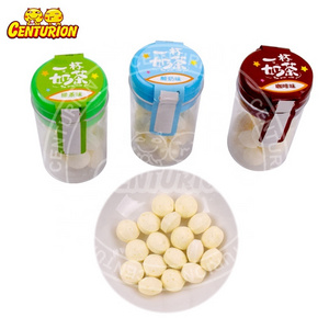 Wholesale custom China bottle packing fruit flavored hard dry milk pressed tablet candy