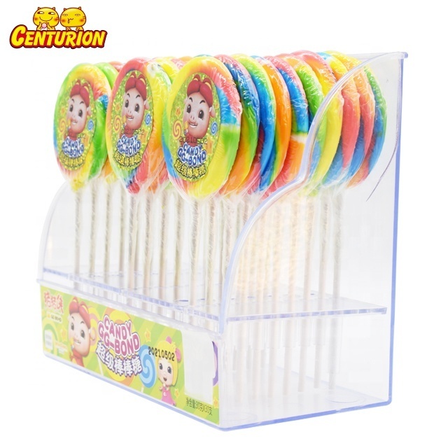 In Low Price Big Bonon Multi colored Swirl Tutti Frutti Rainbow Lollipops Hard Candy