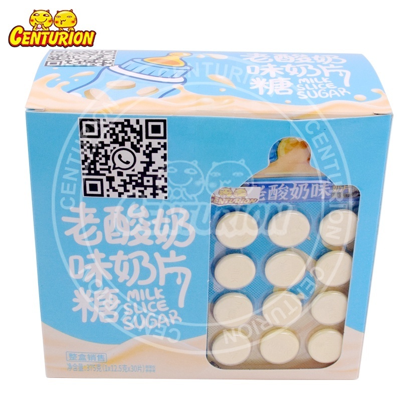 Whloeslae Custom Sweet Hard Dry Milk Yogurt Candy Pressed Tablet Candy Sweet Yogurt Tablet Candy