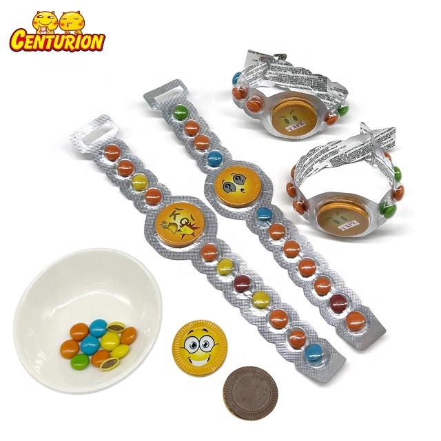 Hot selling watch shaped mini colored chocolate beans chocolate coins