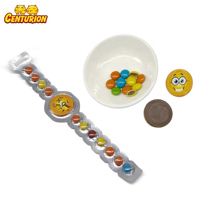 Hot selling watch shaped mini colored chocolate beans chocolate coins