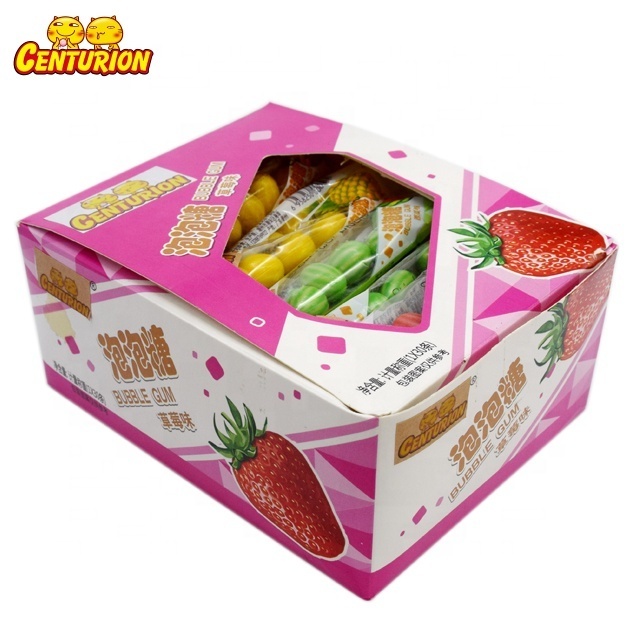 Customize strawberry flavor Candy Watermelon Shaped Chewing Gum Hollow Bubble Gum