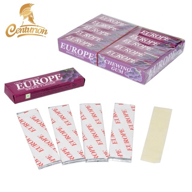 No.1 Cheap 10 Flavours Europe 5 Stick Bubble Chewing Gum (coffee, banana, grape, peach,etc)