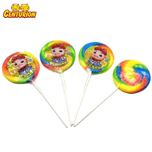 In Low Price Big Bonon Multi colored Swirl Tutti Frutti Rainbow Lollipops Hard Candy