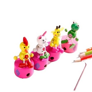 funny mini animal wooden children pencil sharpener for kids