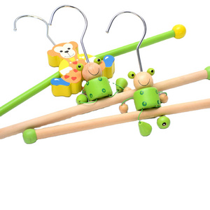 Interesting cartoon animals hook Hang clothes tree wooden Children's clothes hangers