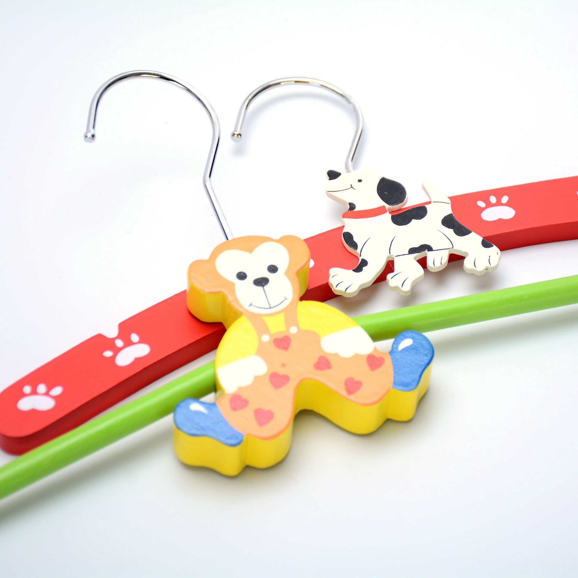 Interesting cartoon animals hook Hang clothes tree wooden Children's clothes hangers