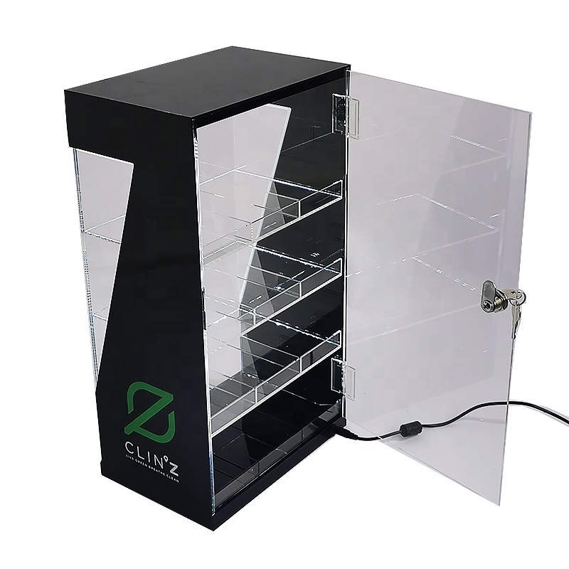 Tobacco Store Counter Top Cigarette Pack Display Rack Factory Custom Led Light Cigarette Rack Smokeless Tobacco Displays Cabinet