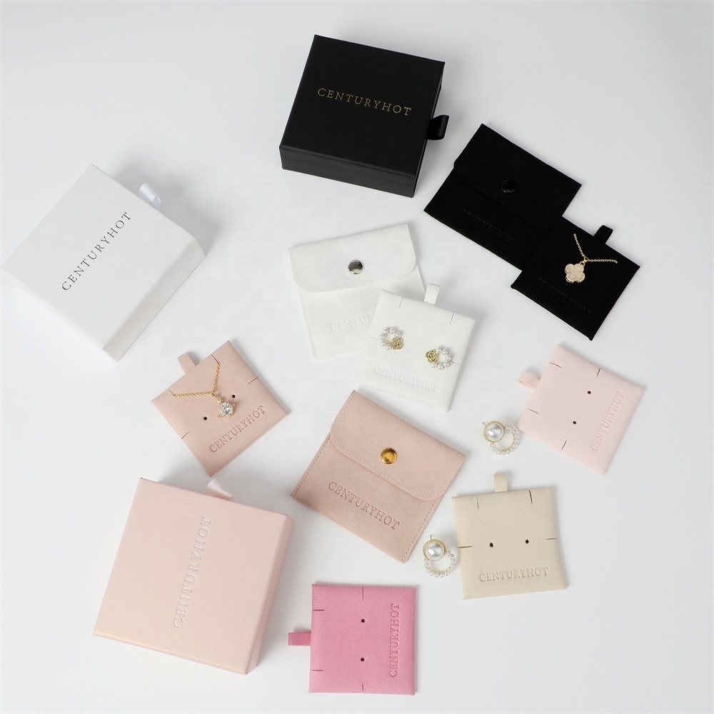 Box and  Bag with Insert Set Jewelry Box Plus  packaging Jewelry Bag  Drawer Bracelet Necklace Earring Box Microfiber Pouch