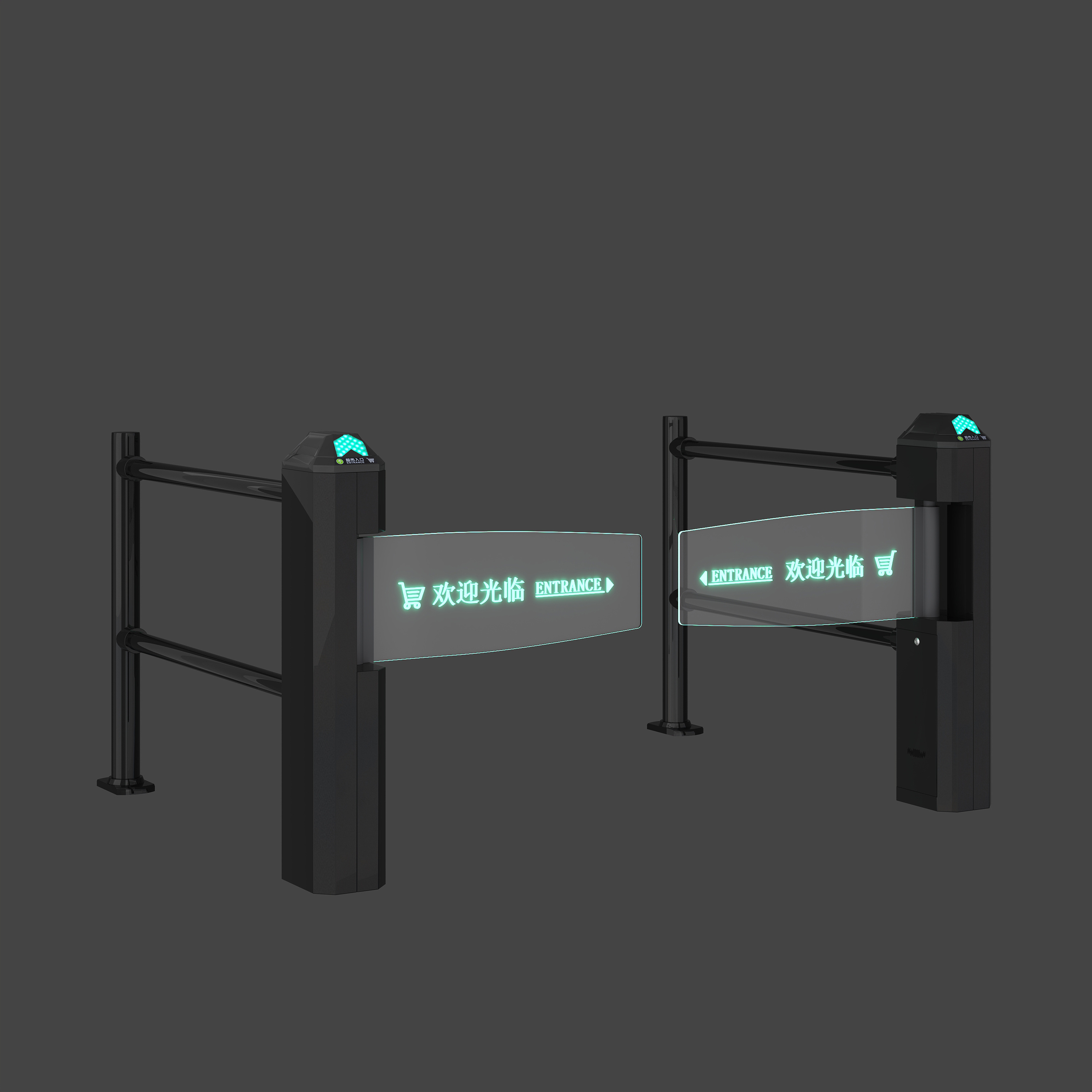 Supermarket Security Entrance Access Control Automatic Swing Barrier Gate Turnstile For Entrance And Exit