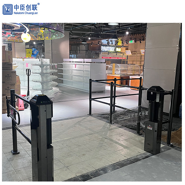 Supermarket Security Entrance Access Control Automatic Swing Barrier Gate Turnstile For Entrance And Exit