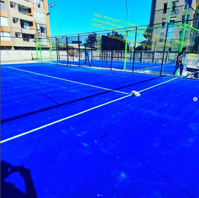 Factory price Padel court Panoramic paddle tennis blue Artificial Grass for Tennis courts padel 12mm tempered glass Court