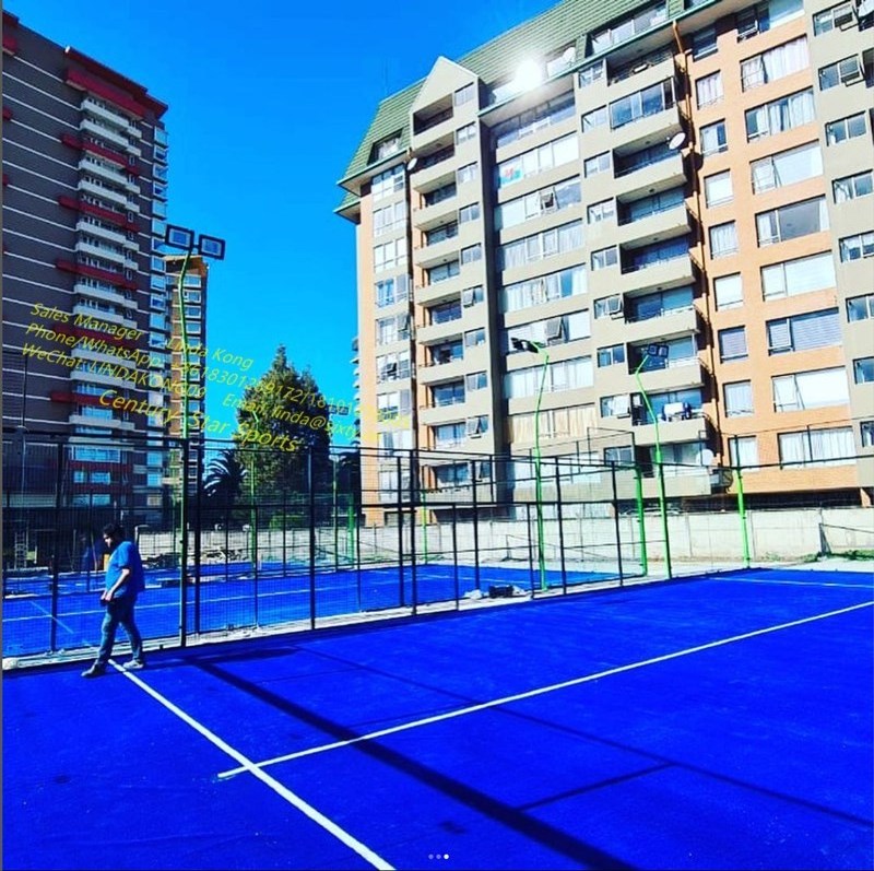 Factory price Padel court Panoramic paddle tennis blue Artificial Grass for Tennis courts padel 12mm tempered glass Court