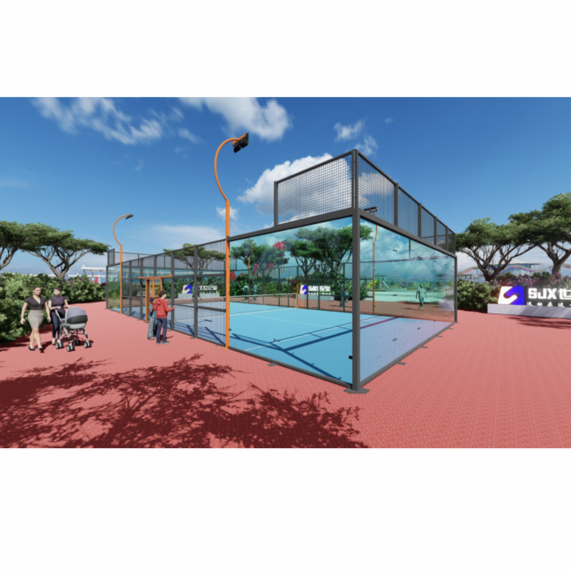 2022 Customized Court Panoramic Single Padel Tennis Court Outdoor 6X20M Padel Court Cover For Sale