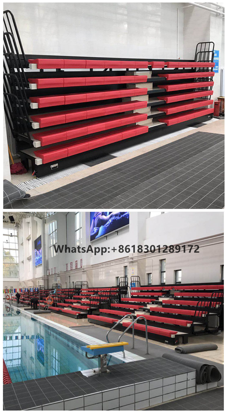 Outdoor  Indoor portable telescopic Bleachers Stadium Seating Movable steel Material Grandstand gym Fixed telescopic bleachers