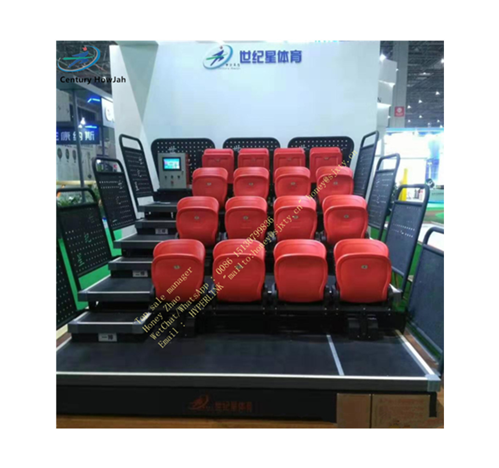 8 Rows Indoor event gym bleachers telescopic grandstand tribune retractable folding stadium bleacher seats chairs