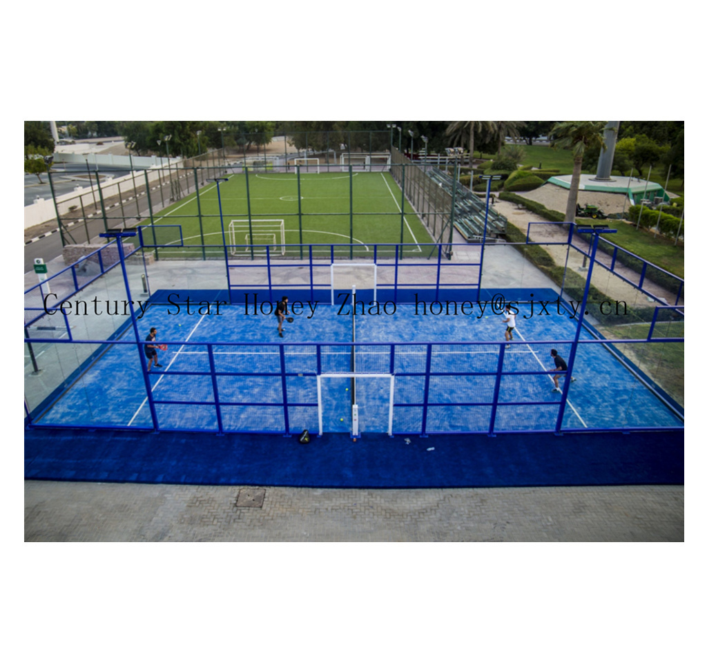 complete set outdoor 12mm tempered glass panoramic padel tennis court wall building construction manufacturers cost tennis court