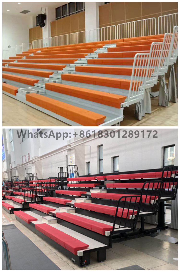 Outdoor  Indoor portable telescopic Bleachers Stadium Seating Movable steel Material Grandstand gym Fixed telescopic bleachers