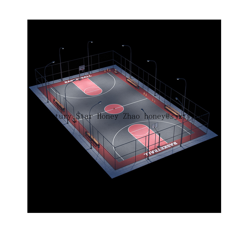 Movable FIBA Professional Basketball Court Interlocking Floor Tiles Outdoor Sport Flooring