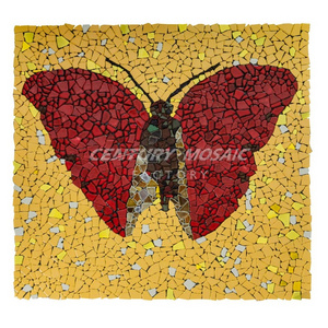 Centurymosaic Wholesale Handmade Butterfly Designs Irregular Shape Ceramics Pebble Art Mosaic Tile Outdoor Floor