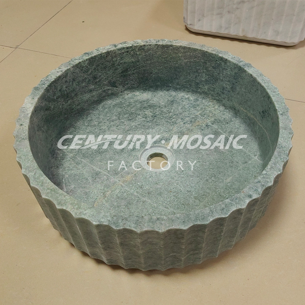 Centurymosaic Wholesale Natural Stone Freestanding Marble Black White Wash Hand Basin Sink Customized