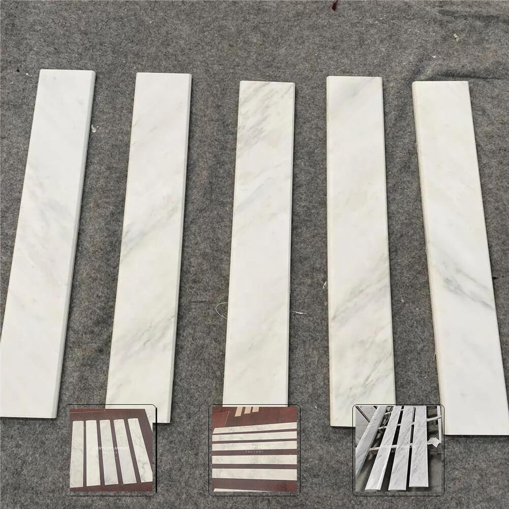 Centurymosaic Wholesale Statuary White Double Beveled Edge Marble Door Threshold Stone Price for Shower