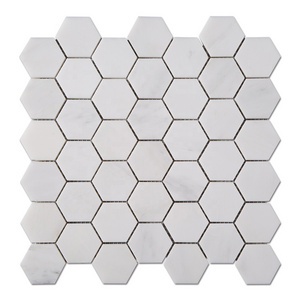 Centurymosaic Honed Statuary White Hexagon Marble Mosaic Tile for Wall and Floor Decoration in Living Room, Kitchen, Bathroom