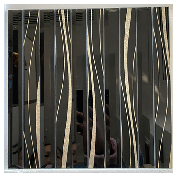 Five Face Strip Silver Rose Gold Pink Mirror Convexity Glass Tile Beveled Edge Mirror Glass Wall Tiles