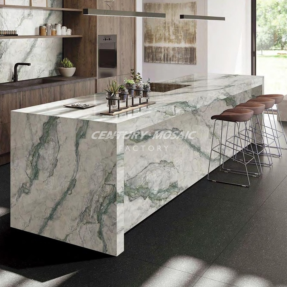 Centurymosaic Wholesale Polished White Countertop Large Size Sintered Stone Slab Artificial Sintered Stone Countertop