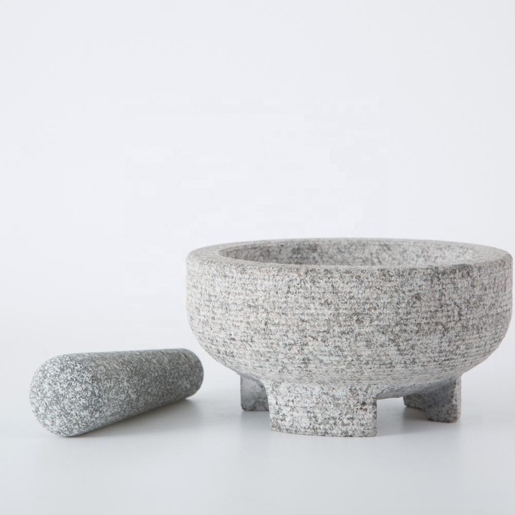 Granite Mortar and Pestle 2 cup Pestle Spice Herb Grinder Pill Crusher Set