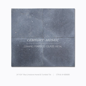 Centurymosaic 24x24 Inch Blue Limestone Honed And Tumbled Tile