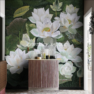 Centurymosaic Custom Flowers Hand Made Picture Patterns Full Glass Art Mural Mosaic Tile for Wall Decoration