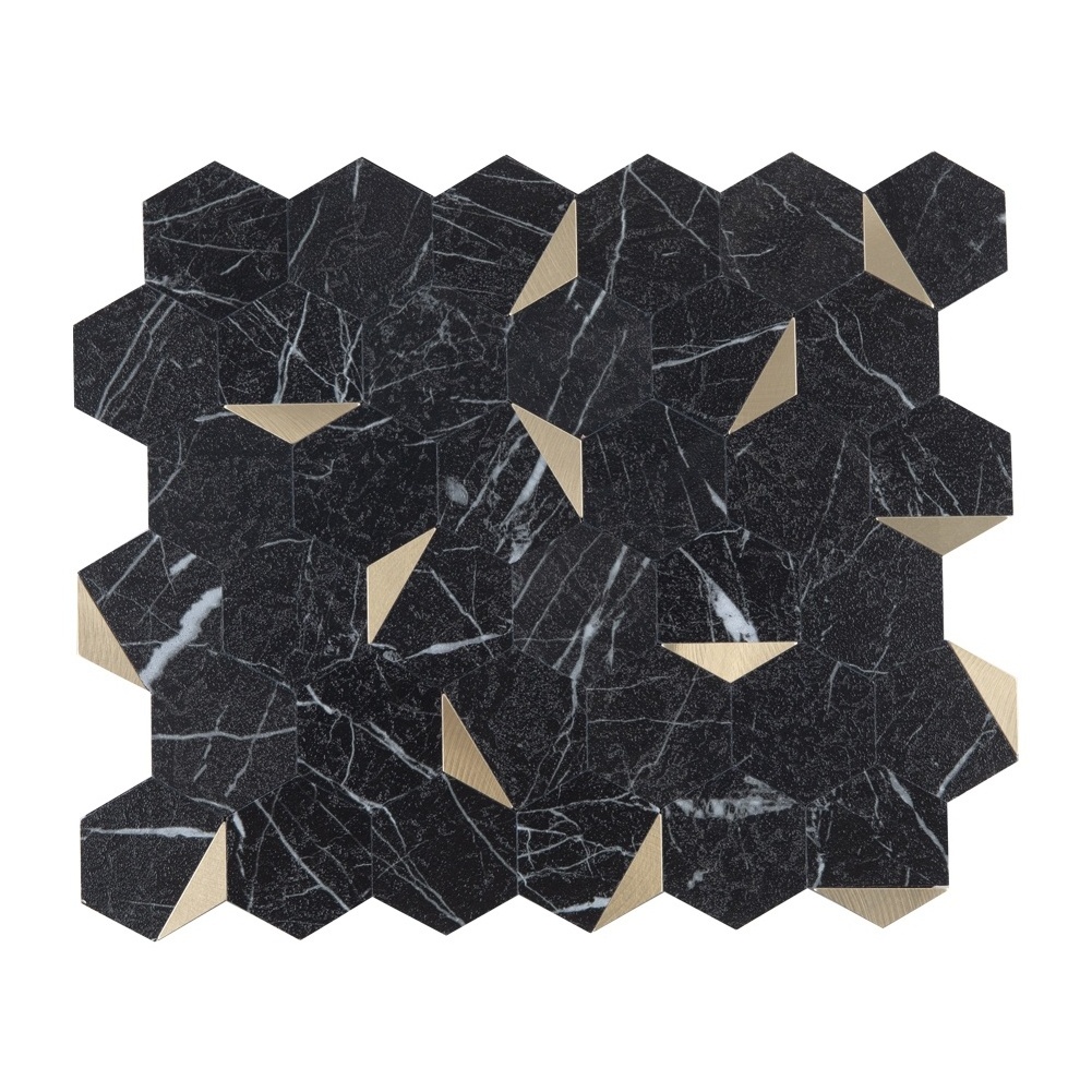 Century Mosaic Factory Wholesale Self Adhesive Tile Peel and Stick Backsplash Sticker Tile Hexagon Mosaic Collection