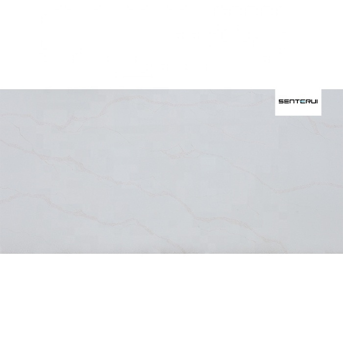 Centurymosaic Wholesale White Calacatta Artifical with Gold Veins Quartz Stone Slab for Countertops