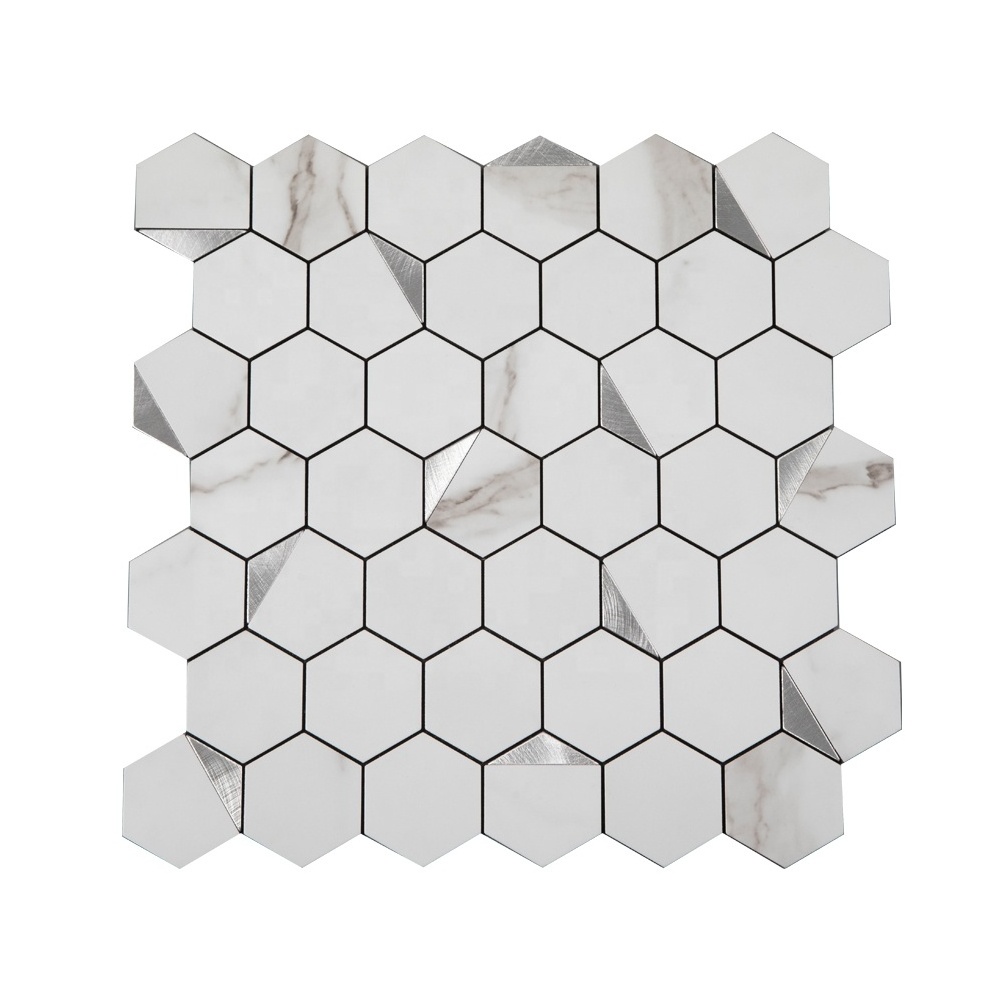 Century Mosaic Factory Wholesale Self Adhesive Tile Peel and Stick Backsplash Sticker Tile Hexagon Mosaic Collection