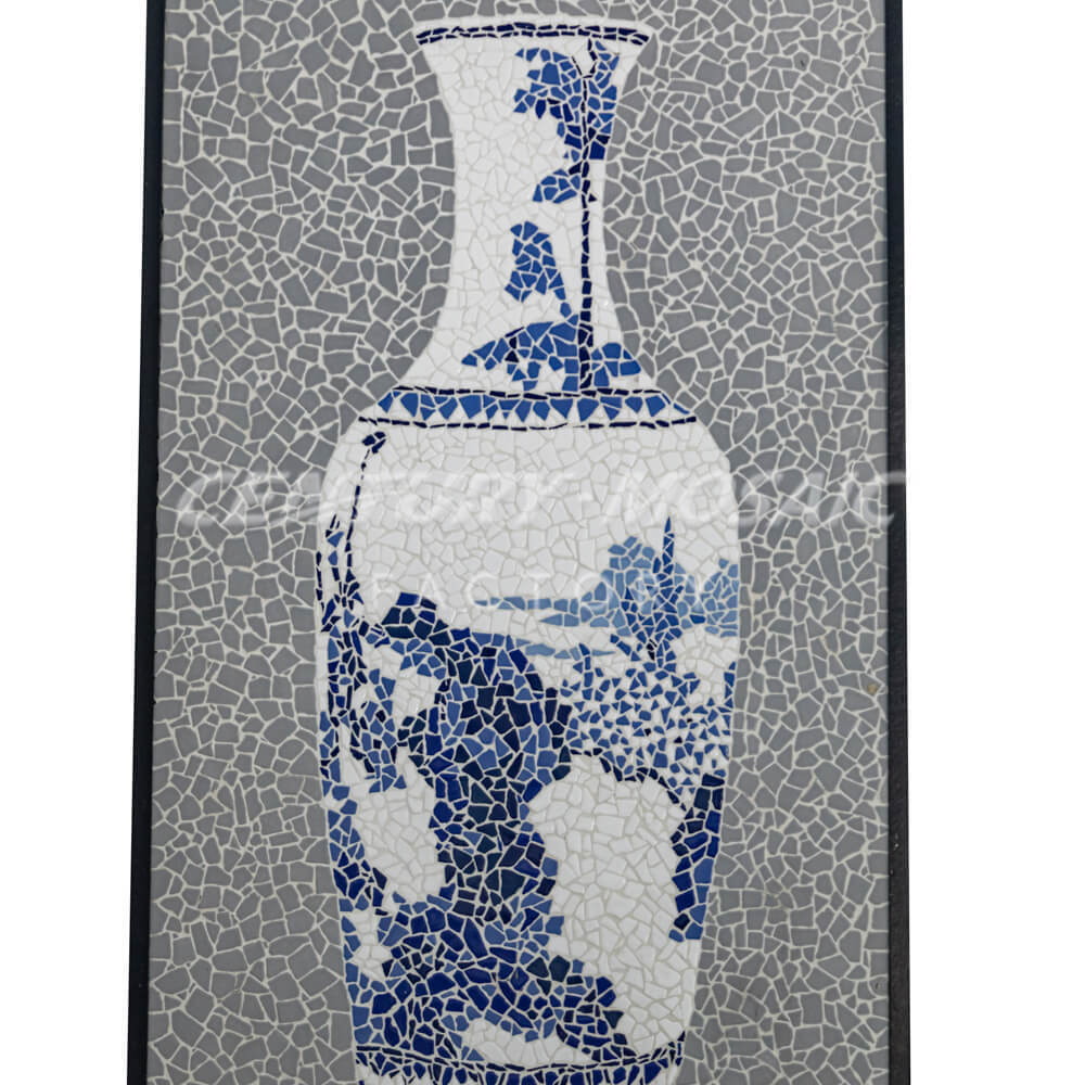 Centurymosaic Wholesale Custom Mural Flower Vase Design Porcelain Pebble Art Mosaic Tile Outdoor Floor