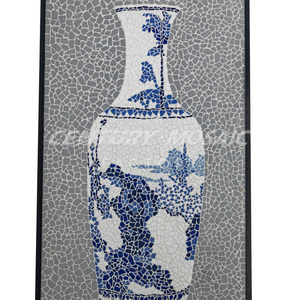 Centurymosaic Wholesale Custom Mural Flower Vase Design Porcelain Pebble Art Mosaic Tile Outdoor Floor